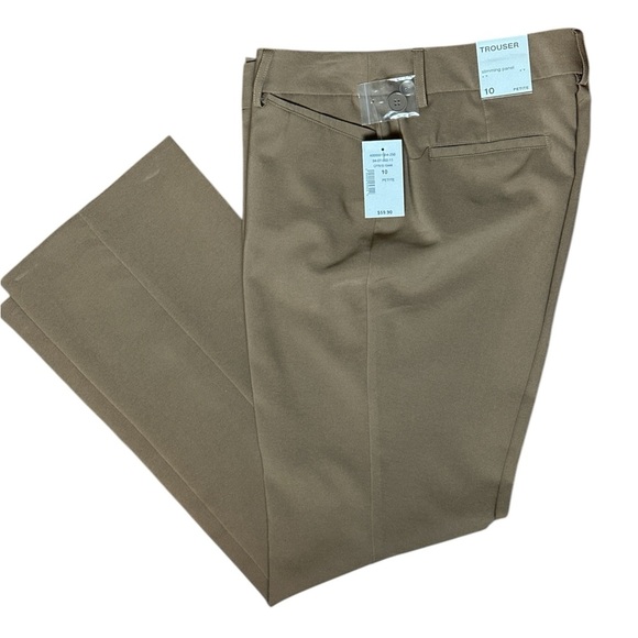 NWT Cleo petites stretch trouser two front pockets front slimming panel camel - Picture 1 of 10